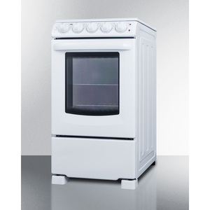 lot 13 image: Like New Unused - (SMALL DENT SIDE) Summit Appliance 20 Wide Electric Smooth-Top Range - REX2051WRT - Retail $816.71