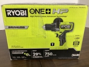 lot 46 image: RYOBI ONE HP 18V Brushless Cordless 12 in. Hammer Drill (Tool Only) (new open box condition)