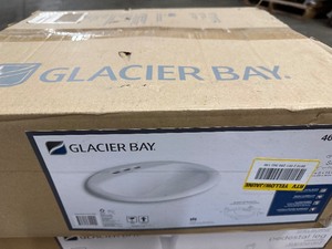 lot 40 image: Glacier Bay Aragon Self-Rimming Drop-In Bathroom Sink with  Round Pedestal Sink Base ShelburnePetite 6.7 in. D x 9 in. W (new open box)