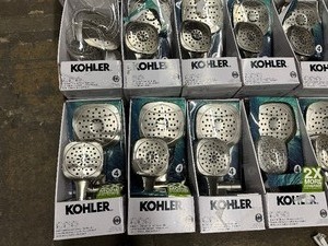 lot 12 image: Quantity 15&nbspKOHLER R31250-G-BN Adjuste 3-in-1 multifunction 1.75 gpm combo shower kit, Vibrant Brushed Nickel- Customer Returns Untested - Retail $1349.85