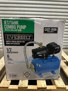 lot 16 image: Everbilt 12 HP Shallow Well Jet Pump with 6 gal. Tank- Open Box Like New