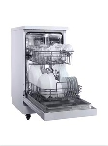 lot 13 image: RCA 18 in. White Electronic Portable 120-volt Dishwasher with 3-Cycles with 8 Place Settings Capacity - Customer Return - Dent Lower right Corner near door - Door Closes  Powers On