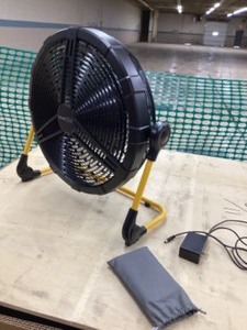 Geek Aire Cordless 16 in. Variable Speed Floor Fan with Power Bank Feature like new condition.