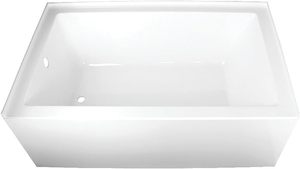 Aqua Eden VTAP603622L 60 x 36 Acrylic 3-Wall Alcove Tub with Left Hand Drain Hole, White - VTAP603622L - Unused - Cosemtic damage bottom corner