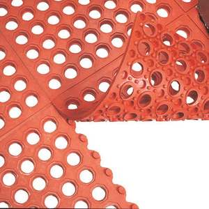 3 New Kitchen Performa Red GreaseProof 3 Ft. x 3 Ft. Commercial Floor Mat