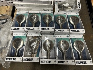 14 Kohler Shower Heads, Moen Touchless Kitchen Faucet & Kohler Slow Close Toilet Seates - Returns Untested Retail over $999