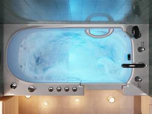 ANZZI Walk In Tub 53 x 26 Right Drain Bathtub in White with 15 Whirlpool Jets for Bubble Massage  Soaking Walk In Tub with Waterfall Tub Filler Faucet and Handheld Shower Sprayer -Like New Unused