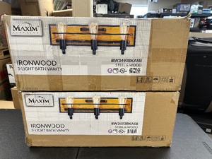 BLACK FOREST 3-LIGHT BATH VANITY 10303BKASB  Retail $178.00 New open box condition