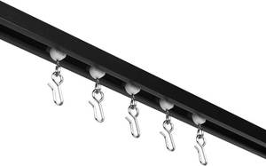 RDN Curtain Track - Ceiling Mounted Curtain Rail for Curtains, Drapes, and Room Dividers - USA Made -,(6) Jet Black