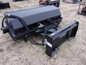 New Wolverine Attachments Skid-steer Mounted 72-inch Hydraulic Turn Broom Sweeper w Controller, Standard Flow