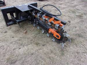 New Agt Industries Skid-steer Mounted 48-inch Trencher w Crumber, Standard Flow
