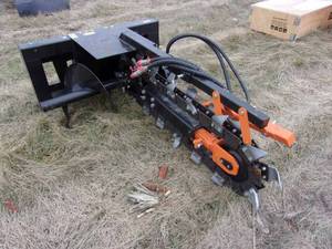 New Agt Industries Skid-steer Mounted 48-inch Trencher w Crumber, Standard Flow