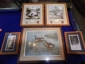 lot 16 image: 5 wildlife prints