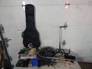 lot 34 image: music related, cords, microphones, stands, pedals more