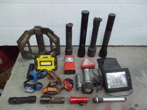 lot 91 image: flashlights, head lamps, work lights