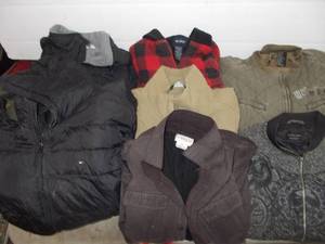 lot 93 image: 9 mens jackets mostly lxl tommy, under armor, columbia