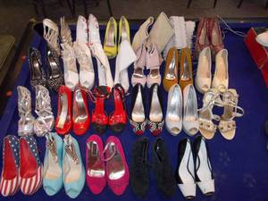 lot 107 image: 23 pairs of high heels size 7
