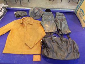 lot 128 image: Leather Jackets, Pants, Gloves and more