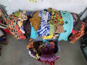 lot 98 image: large lot of handmade authentic african clothes