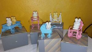 lot 94 image: Avon Spring Bunny Collection (5) Highchair, Cradle. All in Boxes.