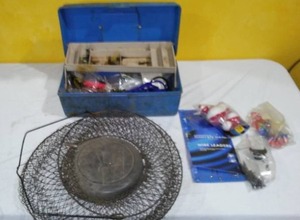 lot 123 image: Blue Tackel Box with Contents and More.