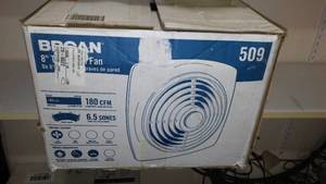 lot 143 image: Broan 8in.  Thru-Wall Utility Fan W NO Switch.