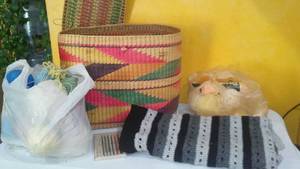 lot 173 image: Basket Full of Yarn and More.