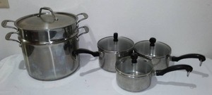 lot 269 image: Threshold Pasta Cooker and Farber ware Pots (3).