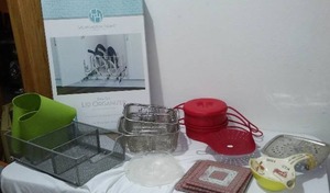 lot 295 image: Slide Out Lid Organizer, Fry Baskets, Trivets. And More.