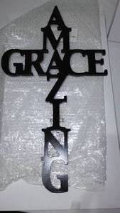 lot 17 image: Amazing Grace Cross Sign (2).
