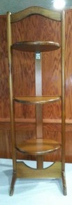 lot 389 image: Wood 3 Tier Plant Stand.