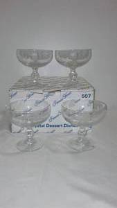 lot 227 image: Princess House Footed Dessert ,champagne Heritage Etched (4).