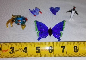 lot 241 image: Miniature Blown Glass figurines (5).
