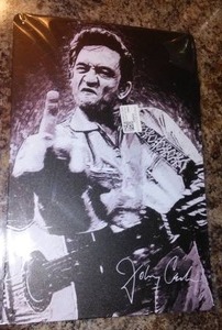 lot 207 image: Johnny Cash Metal Sign 8 x12