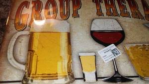 lot 234 image: Group Therapy Metal Sign 8 x12