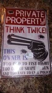 lot 293 image: Private Property Metal Sign, 8 x 12.