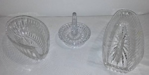 lot 274 image: Princess House crystal Knife, SpoonFork, and Trinket Holder