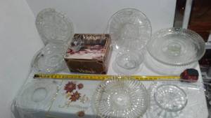 lot 318 image: Vintage Candlewick,  Indiana Clear Glass Diamond Point  and More.