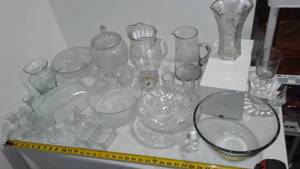 lot 348 image: Great Lot Anchor Hocking Pillar Optic, Vintage Crystal Vinccennes, Westinghouse