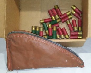 lot 210 image: 10 Gauge Shells and Handgun Case.