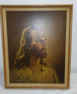 lot 211 image: Kriebel and Bates 1941 Lithograph of Christ.