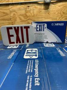 lot 33 image: COMPASS Lot of 90 LED Light EXIT Signs