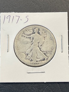 lot 4 image: 1917-S Walking Liberty Half Dollar Mintmark on Reverse