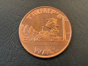 lot 12 image: 1 Ounce .999 Fine Copper Round Trumps Wall