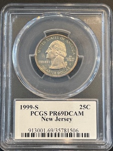 lot 13 image: 1999-S Washington Quarter Proof PCGS PR69 Deep Cameo