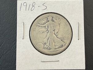 lot 44 image: 1918-S Walking Liberty Half Dollar