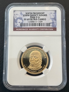 lot 66 image: 2008-S John Adams Dollar NGC PF69 Ultra Cameo