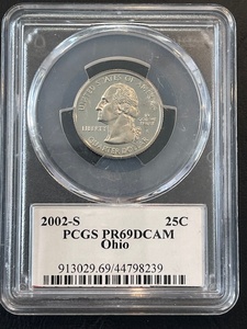 lot 68 image: 2002-S Washington Quarter Proof PCGS PR69 Deep Cameo