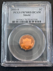 lot 70 image: 2011-S Lincoln Shield Cent Proof PCGS PR70 Red Deep Cameo