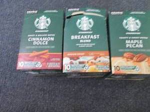 3- 10 pks Starbucks Kcups...